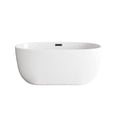 thumbnail image 1 of Elegant Kitchen & Bath BT10754GW-MBK 54 in. Soaking Bathtub, Glossy White with Matte Black Trim, 1 of 8