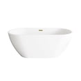 thumbnail image 1 of Elegant Kitchen & Bath BT30359GW-BGD 59 in. Bathtub with Brushed Gold Trim - Glossy White, 1 of 8