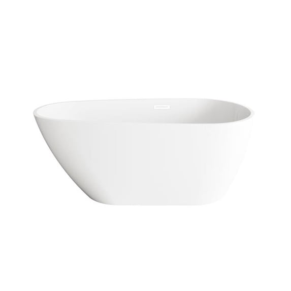 Elegant Kitchen & Bath BT30259GW-WHT 59 in. Bathtub, Glossy White with Polished White Trim