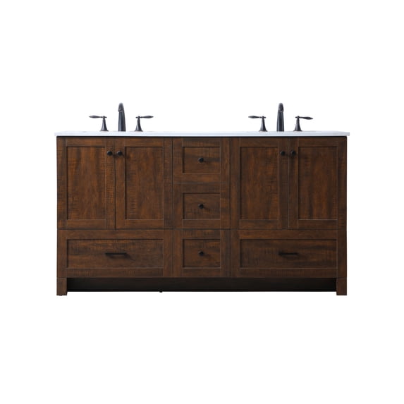 Elegant Lighting VF2860DEX Soma 60" Free Standing Double Basin Vanity Set - Expresso