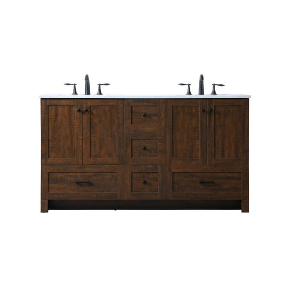 Elegant Lighting Vf2860d Soma 60" Free Standing Double Basin Vanity Set - Expresso