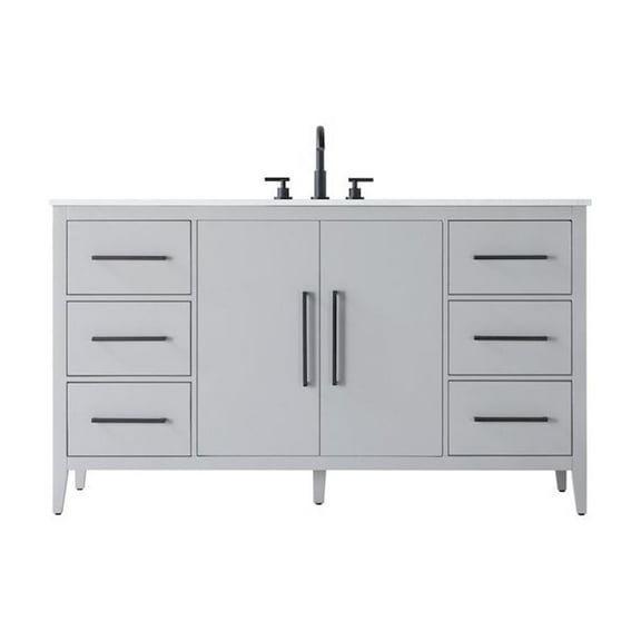 Elegant Kitchen and Bath 60 Inch Single Bathroom Vanity In Grey