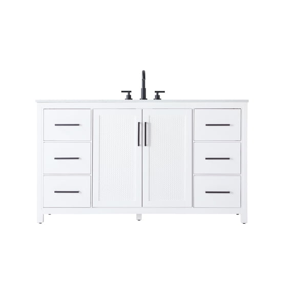 Elegant Lighting VF29560WH Alina 60" Free Standing Single Basin Vanity Set - White