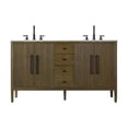 thumbnail image 1 of Elegant Kitchen and Bath 60 inch Double Bathroom Vanity in Hazel Oak, 1 of 7
