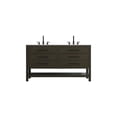 thumbnail image 1 of Elegant Kitchen and Bath 60 inch Double Bathroom Vanity in Mocha Brown, 1 of 13