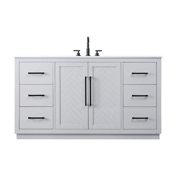 Elegant Kitchen and Bath 60 inch Single Bathroom Vanity in Grey
