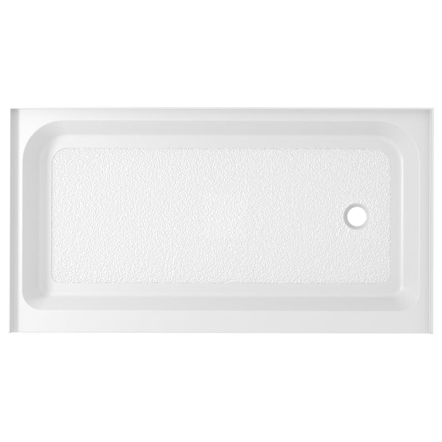 Glossy White 60'' x 36'' Acrylic Shower Base with Right Drain