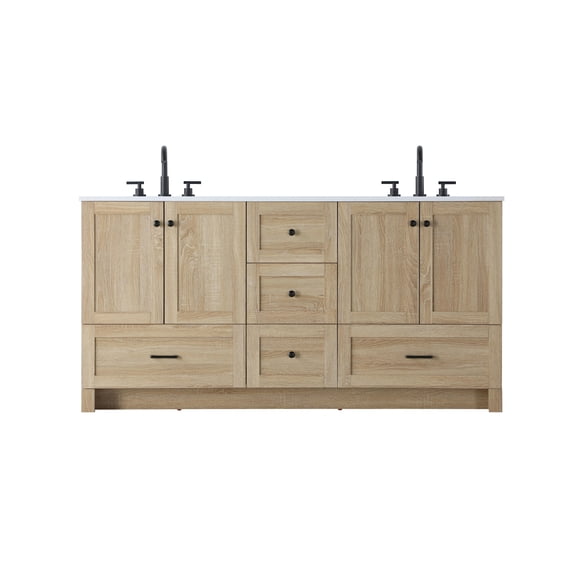 Elegant Lighting Vf2866d Soma 66" Free Standing Double Basin Vanity Set - Mango Wood