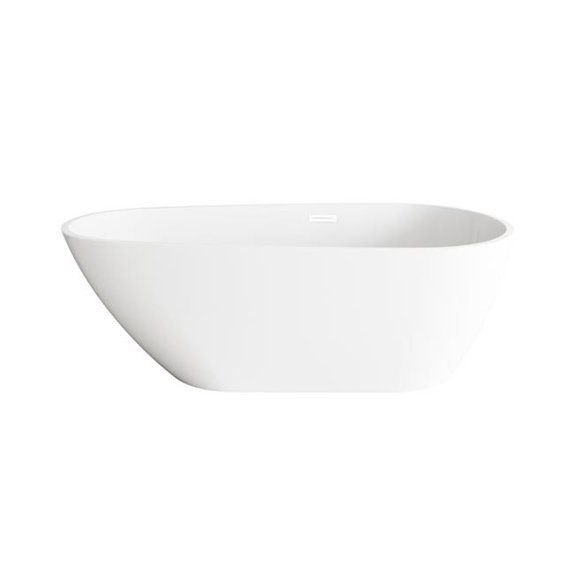 Elegant Kitchen & Bath BT30267GW-WHT 67 in. Bathtub, Glossy White with Polished White Trim