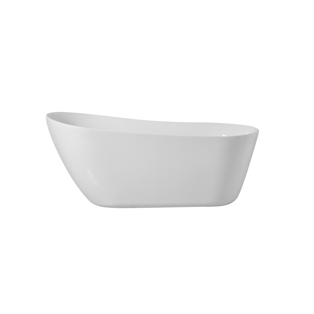 Glossy White 67" Acrylic Single Slipper Bathtub