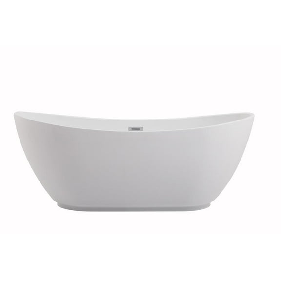 Elegant Kitchen and Bath 67 inch soaking bathtub in glossy white