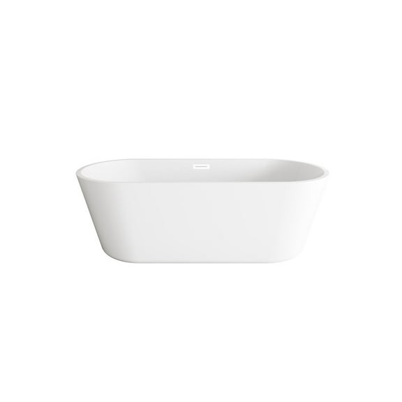 Elegant Kitchen and Bath 71 inch Soaking Bathtub in Glossy White with Polished White Trim