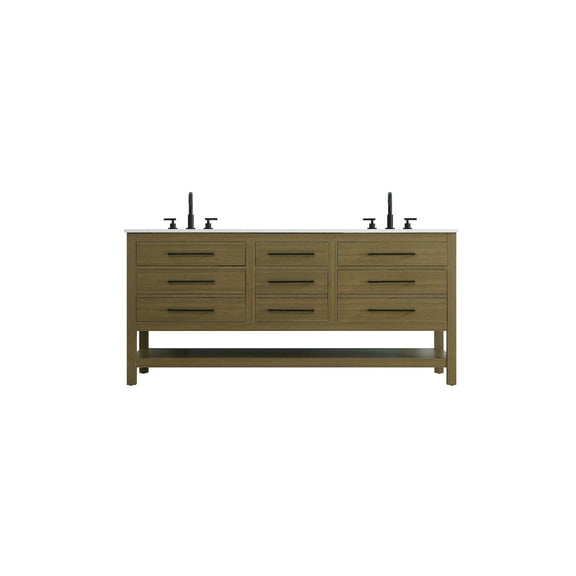 Elegant Kitchen and Bath 72 inch Double Bathroom Vanity in Chestnut Brown