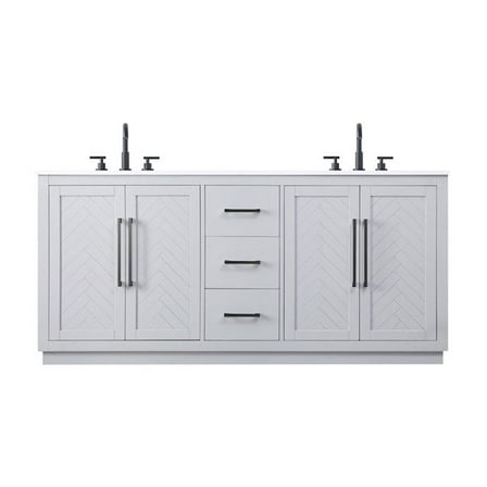 Elegant Kitchen and Bath 72 inch Double Bathroom Vanity in Grey
