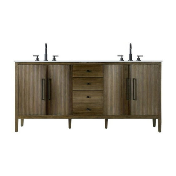 Elegant Kitchen and Bath 72 inch Double Bathroom Vanity in Hazel Oak