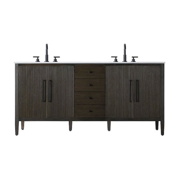 Elegant Kitchen and Bath 72 inch Double Bathroom Vanity inChocolate Oak