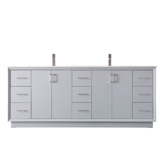 Elegant Lighting Vf19684d Hayes 84" Free Standing Double Basin Vanity Set - Grey