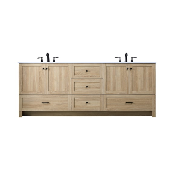 Elegant Lighting VF2884DMW Soma 84" Free Standing Double Basin Vanity Set - Mango Wood