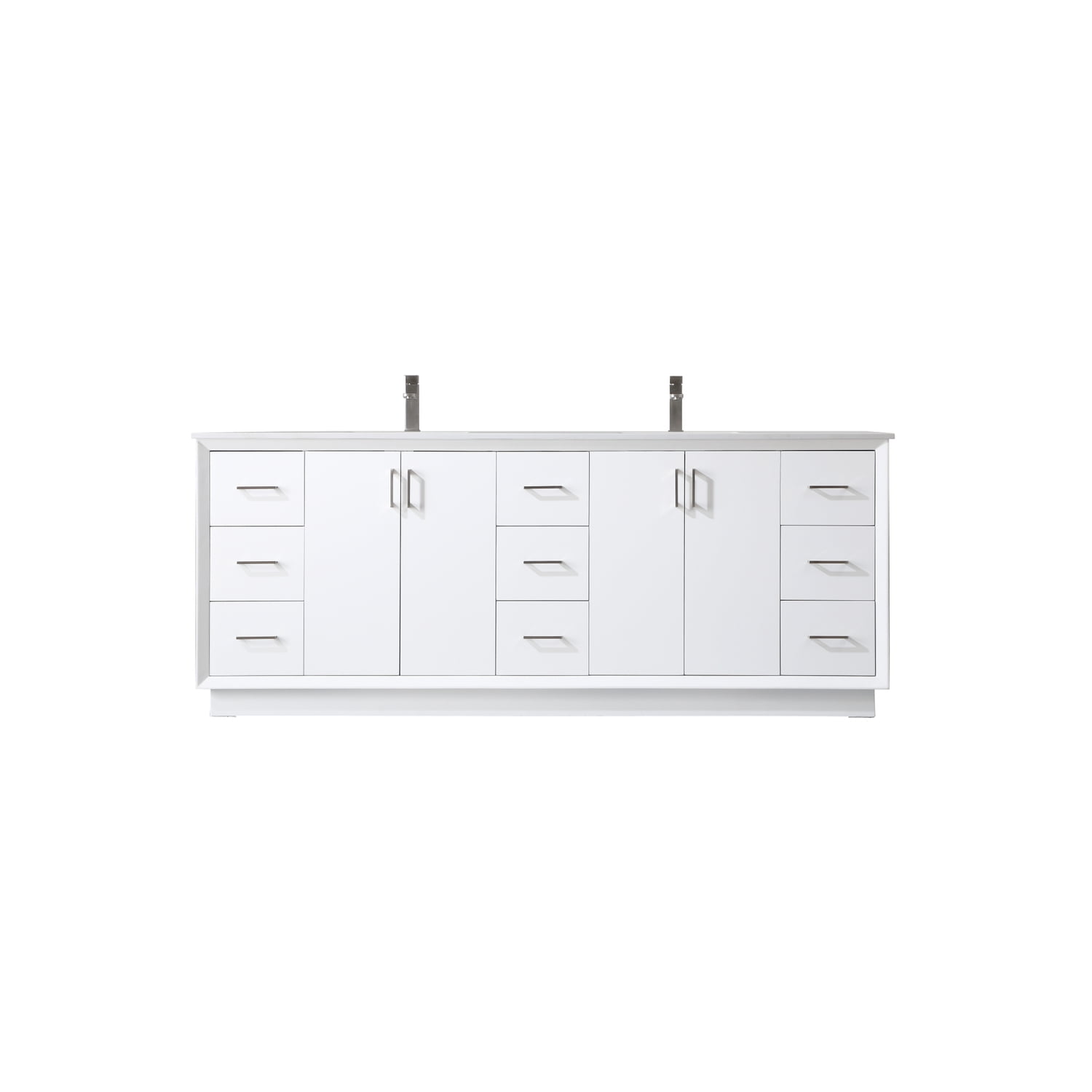 Hayes 84'' White Double Vanity with Engineered Marble Top