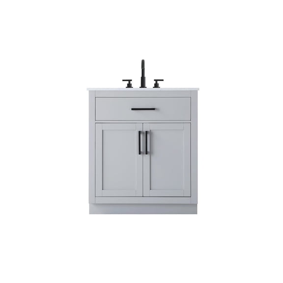 Elegant Kitchen and Bath Alden 30 Inch Single Bathroom Vanity In Grey