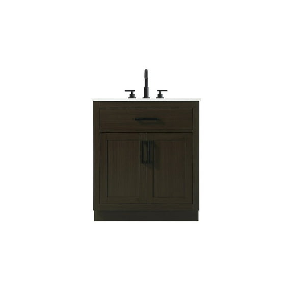 Elegant Kitchen and Bath Alden 30 Inch Single Bathroom Vanity In Mocha Brown