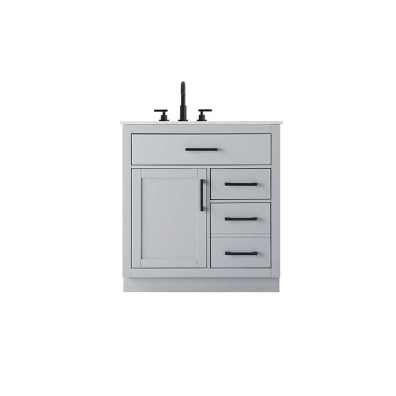 Elegant Kitchen and Bath Alden 32 inch Single Bathroom Vanity in Grey