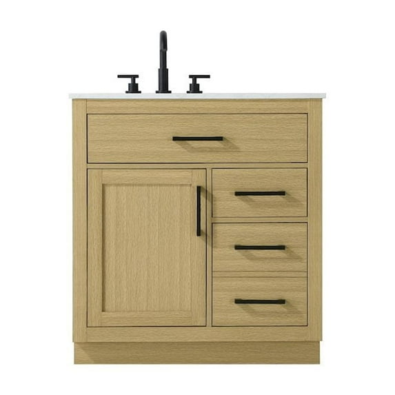 Elegant Kitchen and Bath Alden 32 Inch Single Bathroom Vanity In Honey Brown