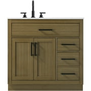 Elegant Lighting VF29736MCB Alden 36" Free Standing Single Basin Vanity Set - Brown