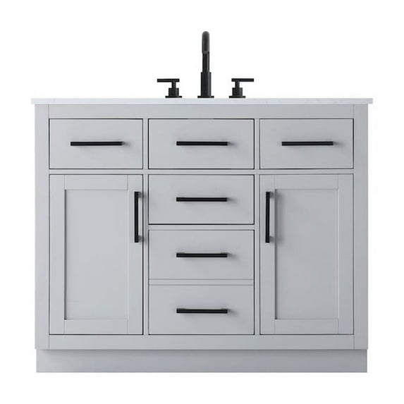 Elegant Kitchen and Bath Alden 42 Inch Single Bathroom Vanity In Grey