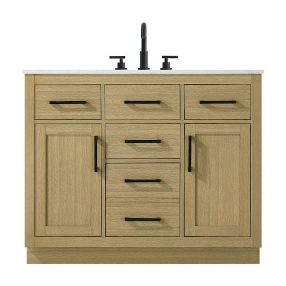 Elegant Kitchen and Bath Alden 42 Inch Single Bathroom Vanity In Honey Brown