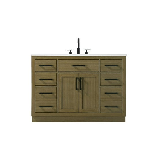 Elegant Kitchen and Bath Alden 48 Inch Single Bathroom Vanity In Chestnut Brown
