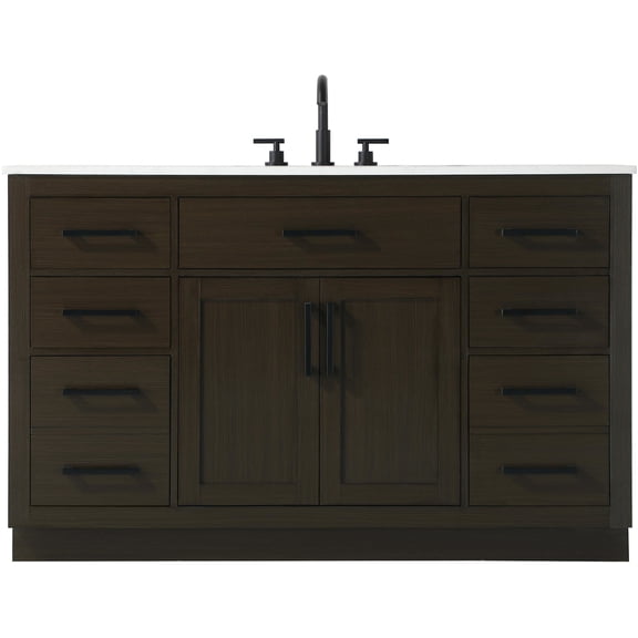 Elegant Lighting VF29754MMB Alden 54" Free Standing Single Basin Vanity Set - Brown