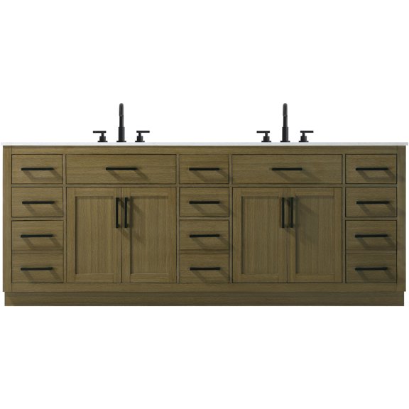 Elegant Lighting VF29784DMCB Alden 84" Free Standing Double Basin Vanity Set - Brown