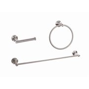 Alma 3-Piece Bathroom Hardware Set in Brushed Nickel