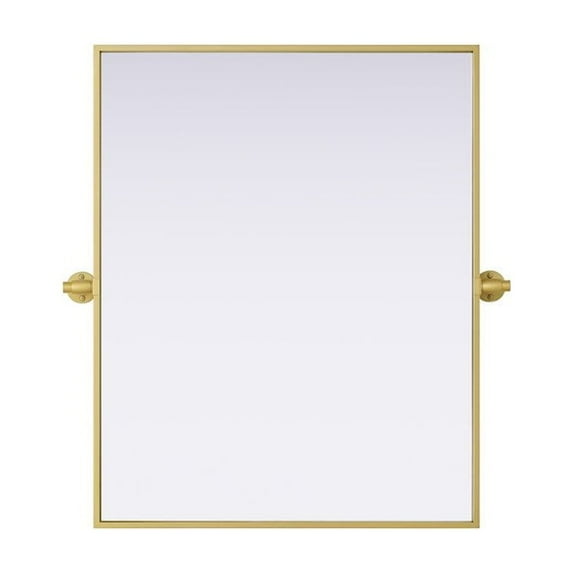 Elegant Kitchen and Bath Amoura 24X30 Pivot Mirror In Brass