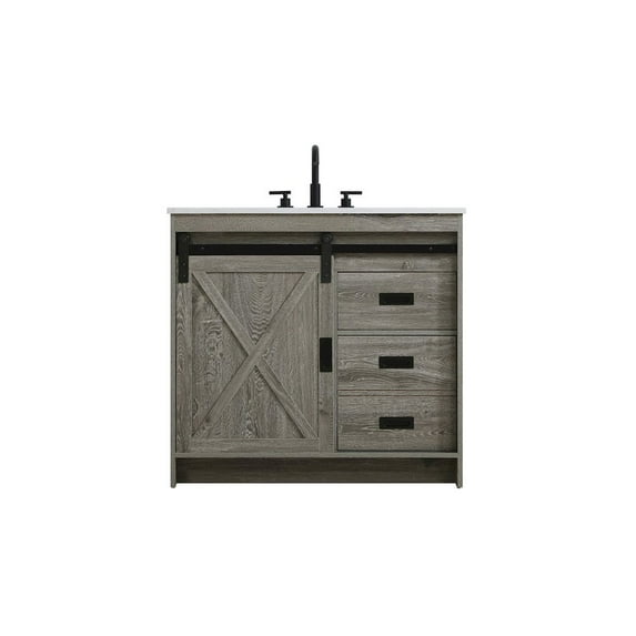 Elegant Kitchen and Bath Austin 36 Inch Single Bathroom Vanity In Rustic Grey