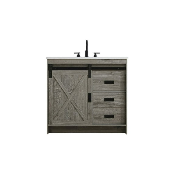 Elegant Kitchen and Bath Austin 36 Inch Single Bathroom Vanity In Rustic Grey