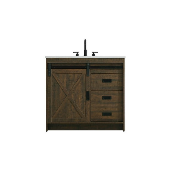 Elegant Kitchen and Bath Austin 36 Inch Single Bathroom Vanity In Expresso