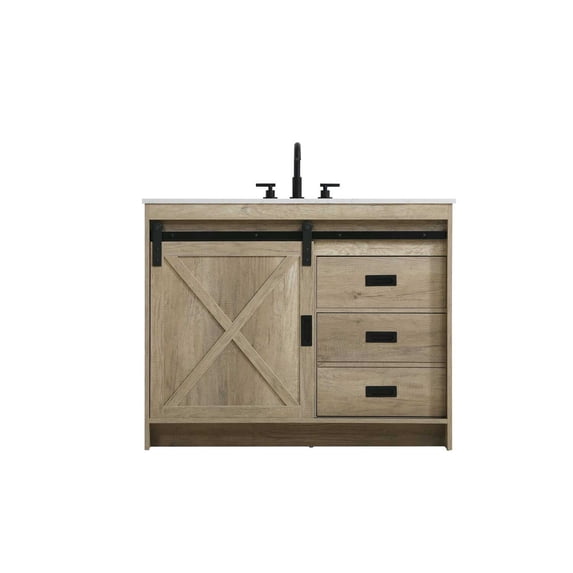 Elegant Kitchen and Bath Austin 42 inch Single Bathroom Vanity in Natural Oak