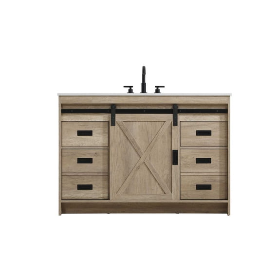 Elegant Kitchen and Bath Austin 48 inch Single Bathroom Vanity in Natural Oak