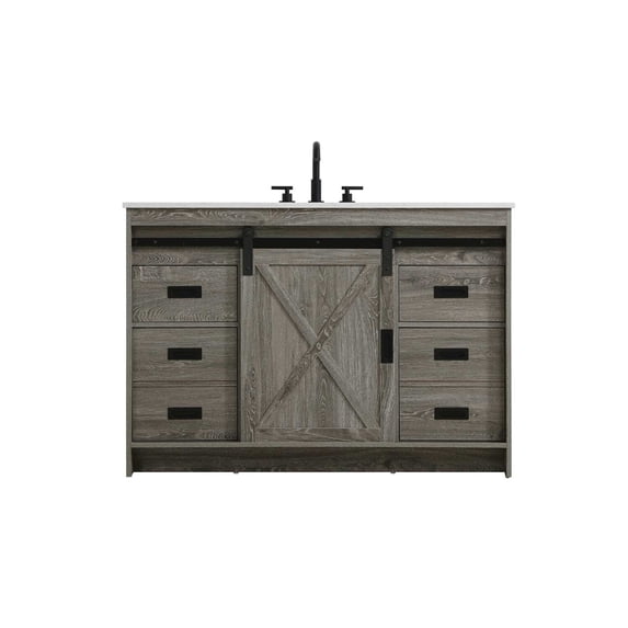 Elegant Kitchen and Bath Austin 48 inch Single Bathroom Vanity in Rustic Grey