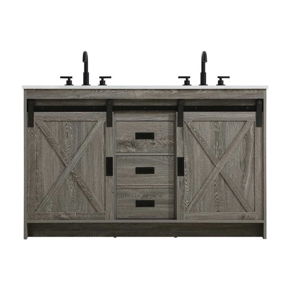 Elegant Kitchen and Bath Austin 54 inch Double Bathroom Vanity in Rustic Grey