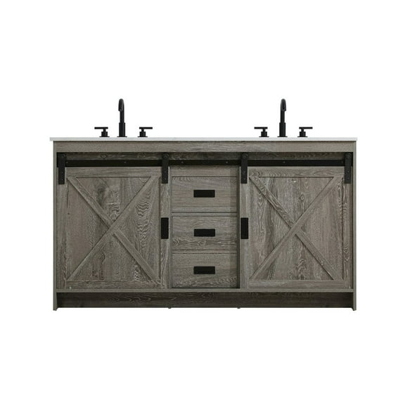 Elegant Kitchen and Bath Austin 60 Inch Double Bathroom Vanity In Rustic Grey