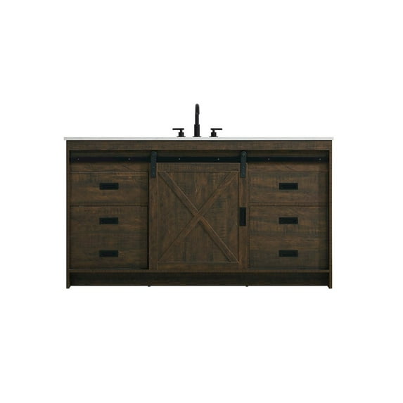 Elegant Kitchen and Bath Austin 60 Inch Single Bathroom Vanity In Expresso