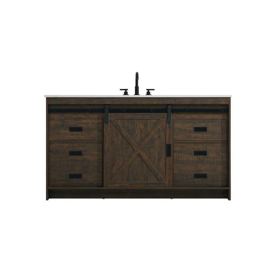 Elegant Kitchen and Bath Austin 60 inch Single Bathroom Vanity in Expresso