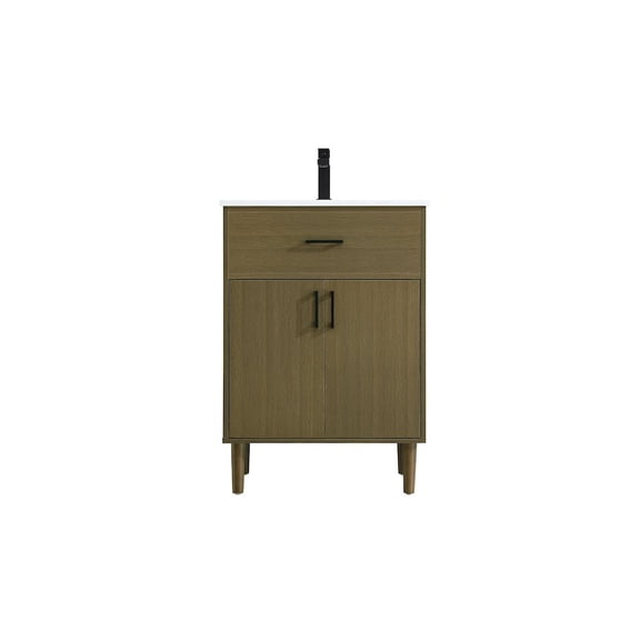 Elegant Kitchen and Bath Chandler 24 Inch Single Bathroom Vanity In Chestnut Brown