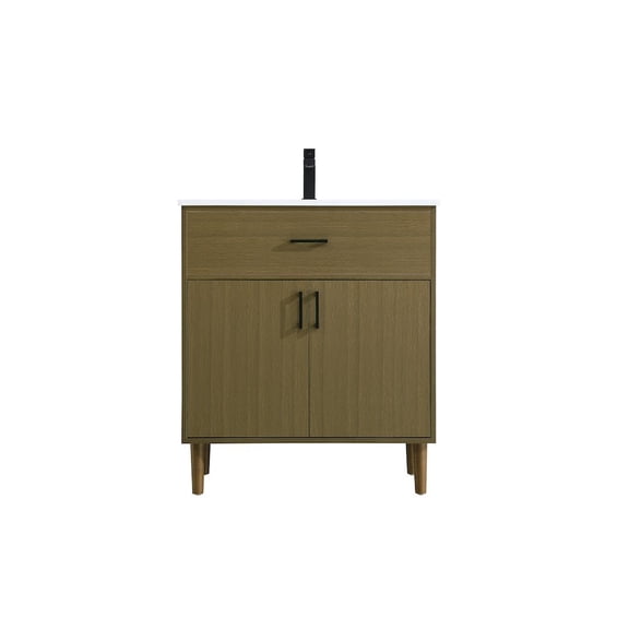 Elegant Kitchen and Bath Chandler 30 Inch Single Bathroom Vanity In Chestnut Brown
