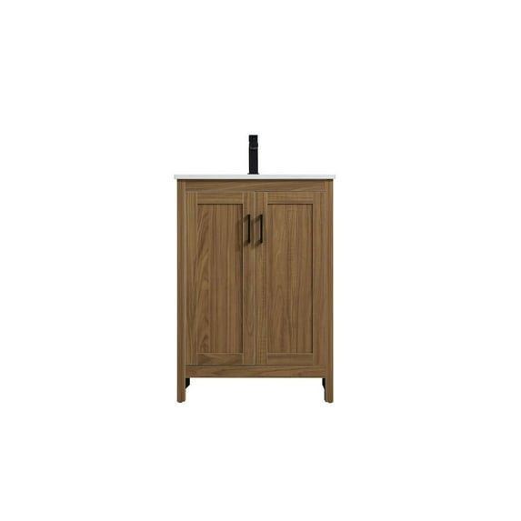 Elegant Kitchen and Bath Finnley 24 Inch Single Bathroom Vanity In Walnut Brown