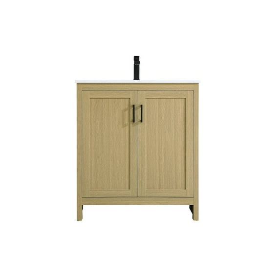 Elegant Kitchen and Bath Finnley 30 Inch Single Bathroom Vanity In Honey Brown