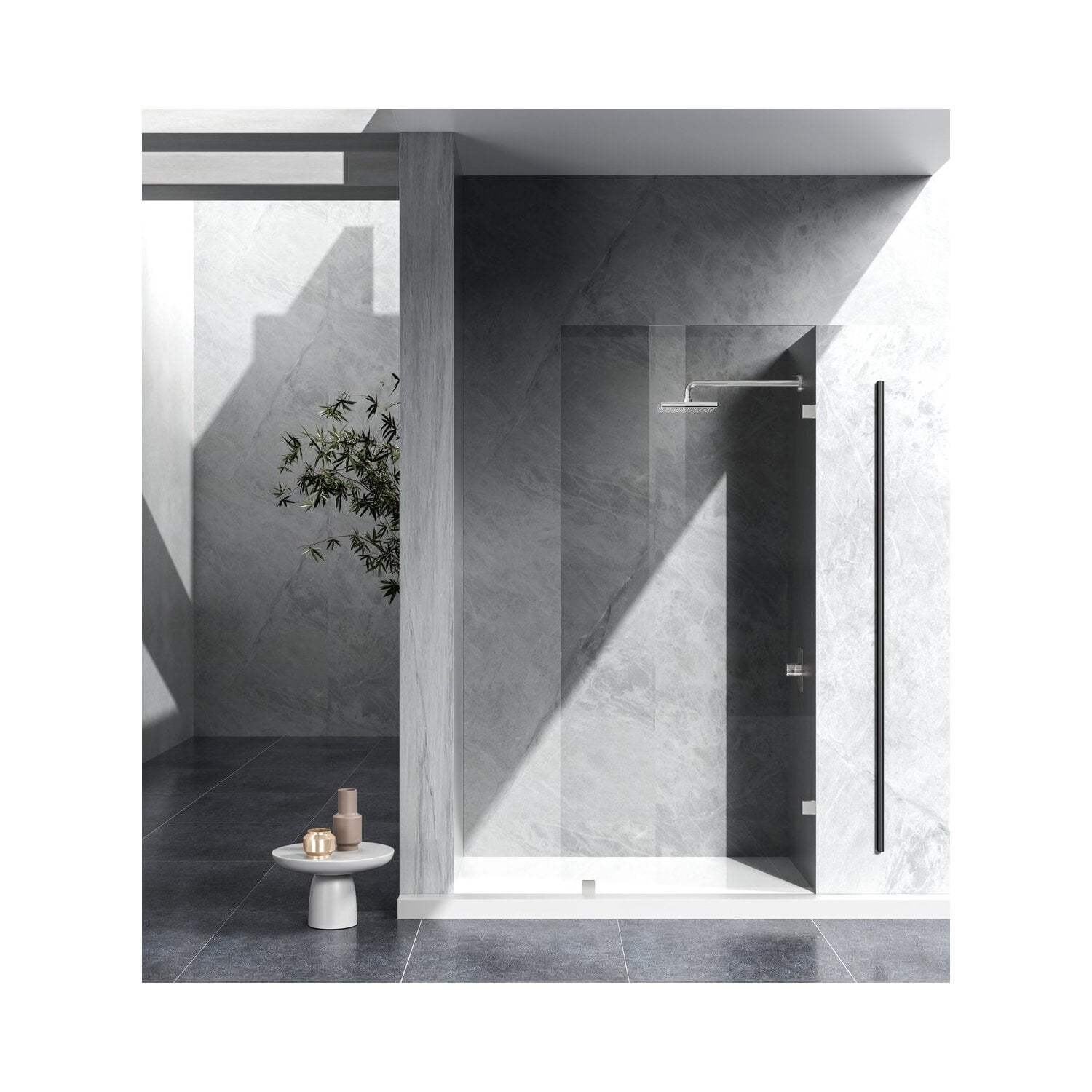 78" Brushed Nickel Frameless Glass Shower Door